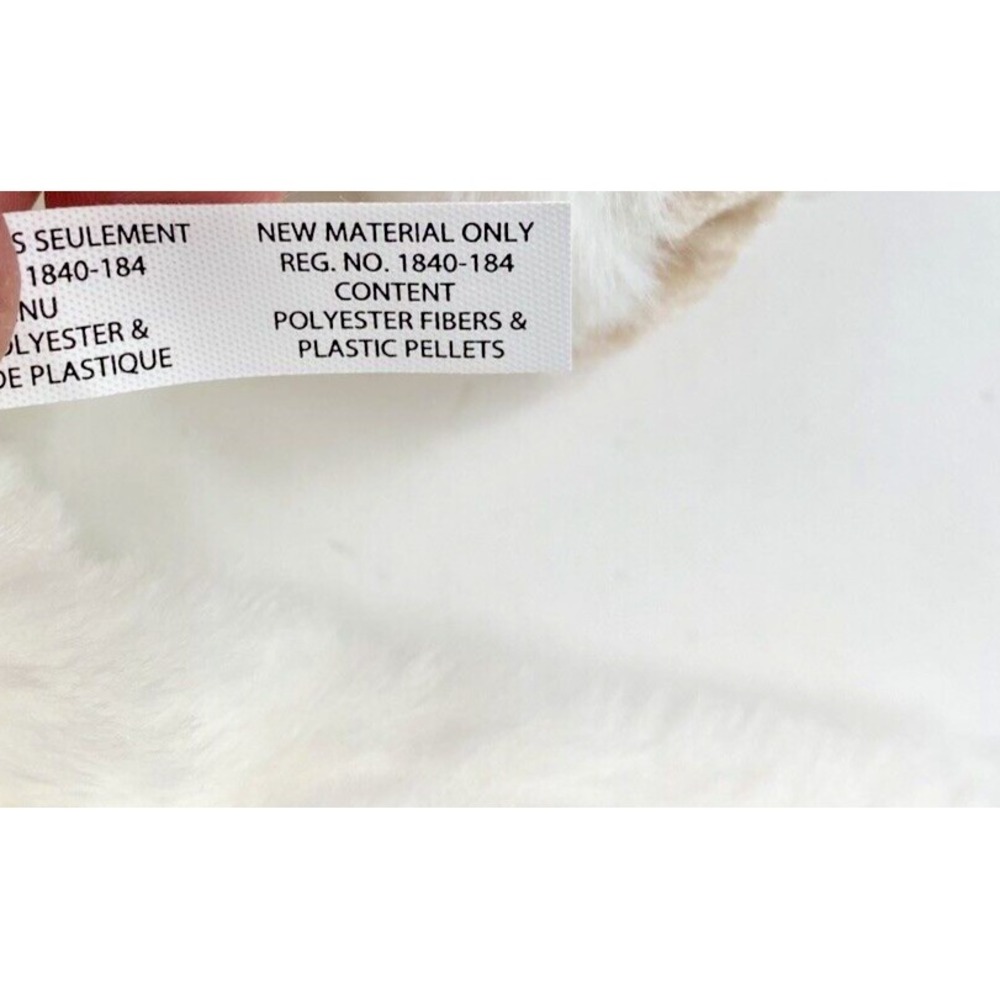 White Plush Super Soft Puppy NEW with TAGS Tactile Braille Inside Ear 16"x8"x6" - Picture 12 of 15